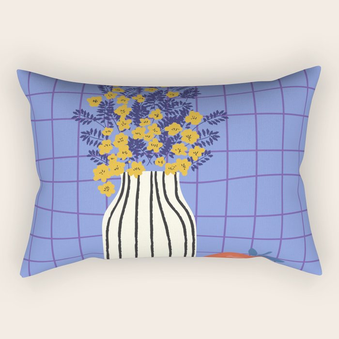Still life with flowers and fruit Rectangular Pillow Gallery Image 1