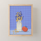 Still life with flowers and fruit Mini Art Print Gallery Image 1
