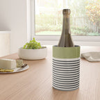 Green Beige Black Lines Artwork II Wine Chiller Gallery Image 4