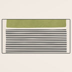 Green Beige Black Lines Artwork II Desk Mat Gallery Image 3