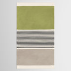 Green Beige Black Lines Artwork II Tablecloth Gallery Image 2