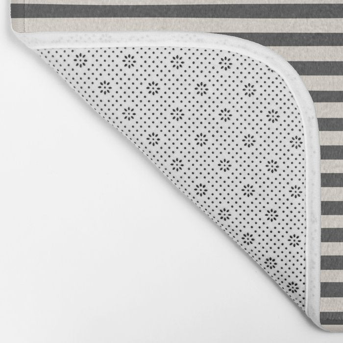 Green Beige Black Lines Artwork II Bath Mat Gallery Image 2