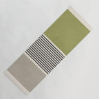 Green Beige Black Lines Artwork II Yoga Mat Gallery Image 1