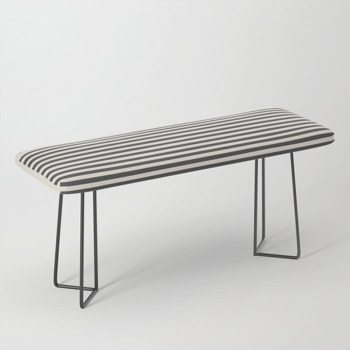 Green Beige Black Lines Artwork II Bench Gallery Image 1