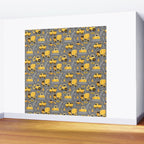 Construction Trucks on Gray Wall Mural Gallery Image 2