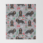 Cavalier King Charles Spaniel black and tan christmas dog gifts pet friendly Throw Blanket Gallery Image 2