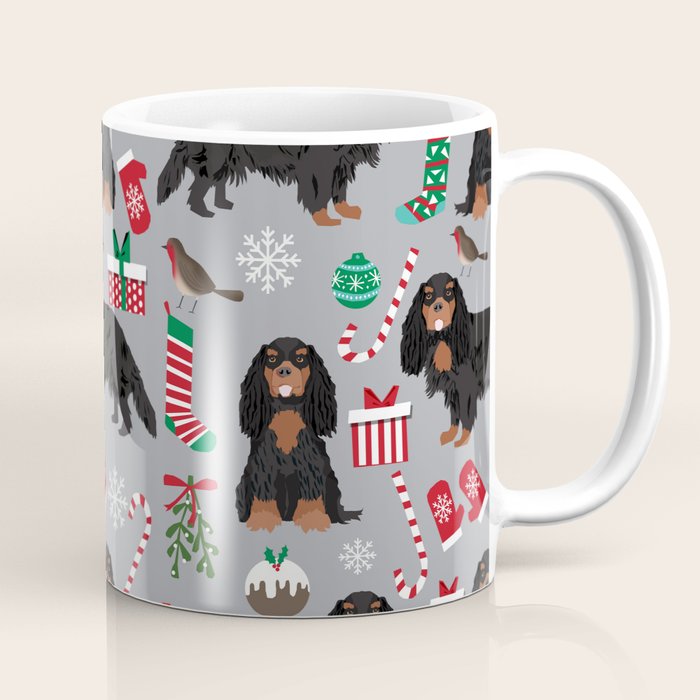 Cavalier King Charles Spaniel black and tan christmas dog gifts pet friendly Coffee Mug Gallery Image 1