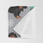 Cavalier King Charles Spaniel black and tan christmas dog gifts pet friendly Throw Blanket Gallery Image 3