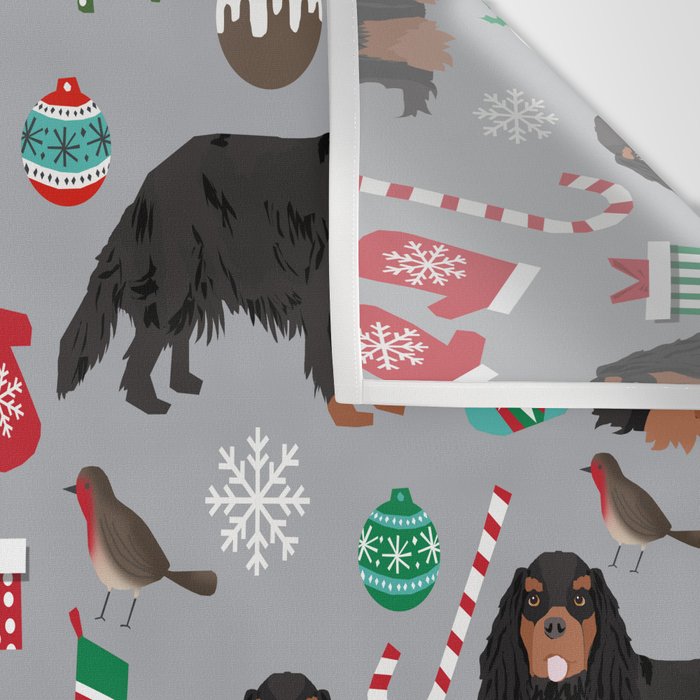 Cavalier King Charles Spaniel black and tan christmas dog gifts pet friendly Wall Tapestry Gallery Image 3