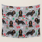 Cavalier King Charles Spaniel black and tan christmas dog gifts pet friendly Wall Tapestry Gallery Image 4