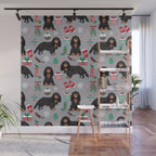 Cavalier King Charles Spaniel black and tan christmas dog gifts pet friendly Wall Mural Gallery Image 1