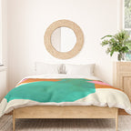 Ochre Pink Marine Green Fun Colorful Mid Century Modern Abstract Painting Shapes Pattern Duvet Cover Gallery Image 3