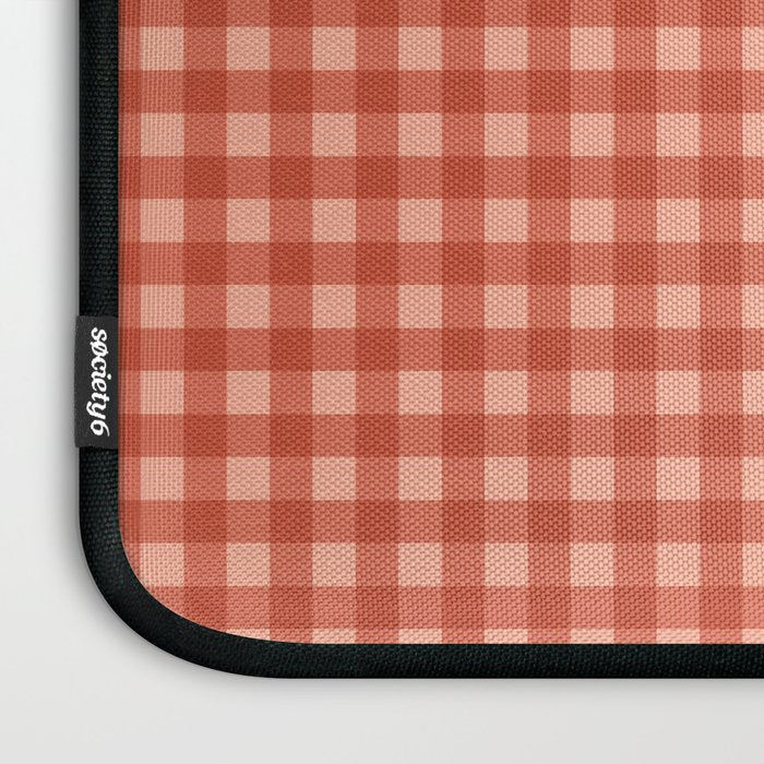 Gingham Plaid Pattern - Strawberry Red Laptop Sleeve Gallery Image 3