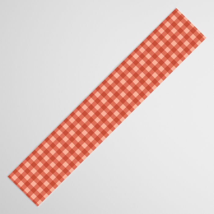 Gingham Plaid Pattern - Strawberry Red Table Runner Gallery Image 3