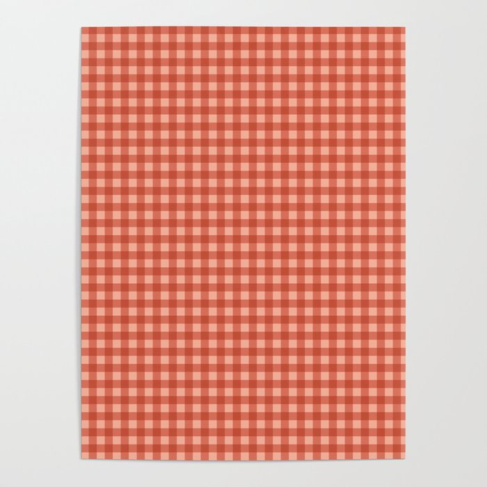 Gingham Plaid Pattern - Strawberry Red Poster Gallery Image 4
