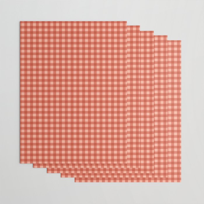 Gingham Plaid Pattern - Strawberry Red Wrapping Paper Gallery Image 3