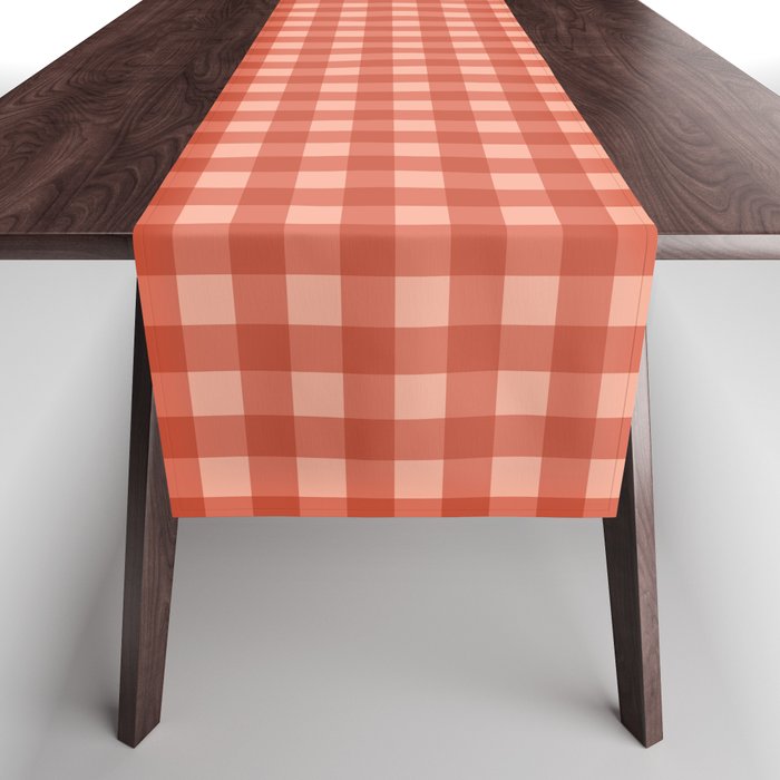 Gingham Plaid Pattern - Strawberry Red Table Runner Gallery Image 1