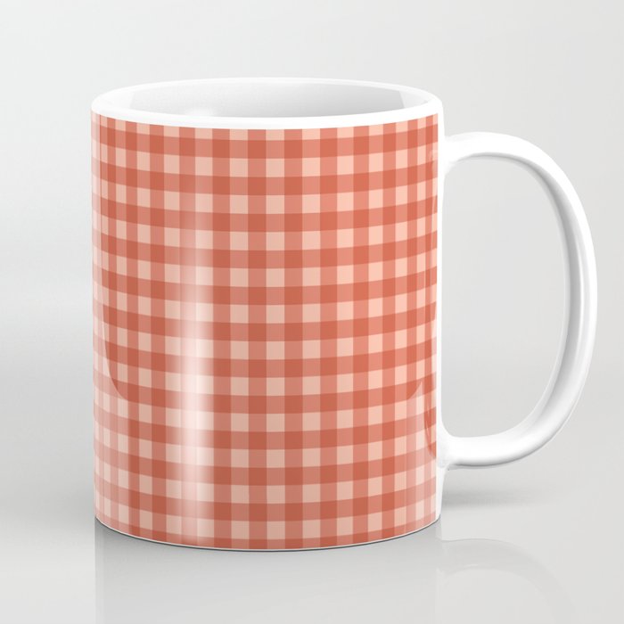 Gingham Plaid Pattern - Strawberry Red Coffee Mug Gallery Image 1