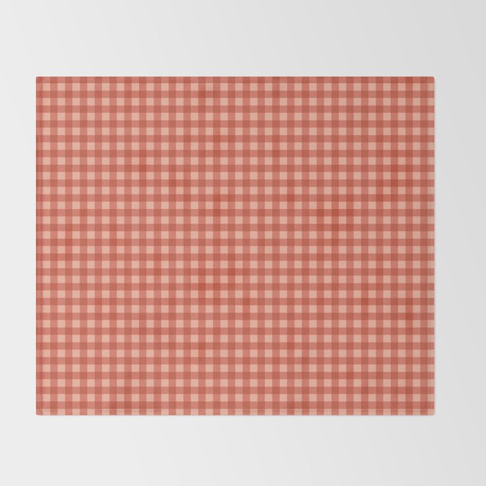 Gingham Plaid Pattern - Strawberry Red Throw Blanket Gallery Image 2