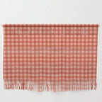 Gingham Plaid Pattern - Strawberry Red Wall Hanging Gallery Image 1