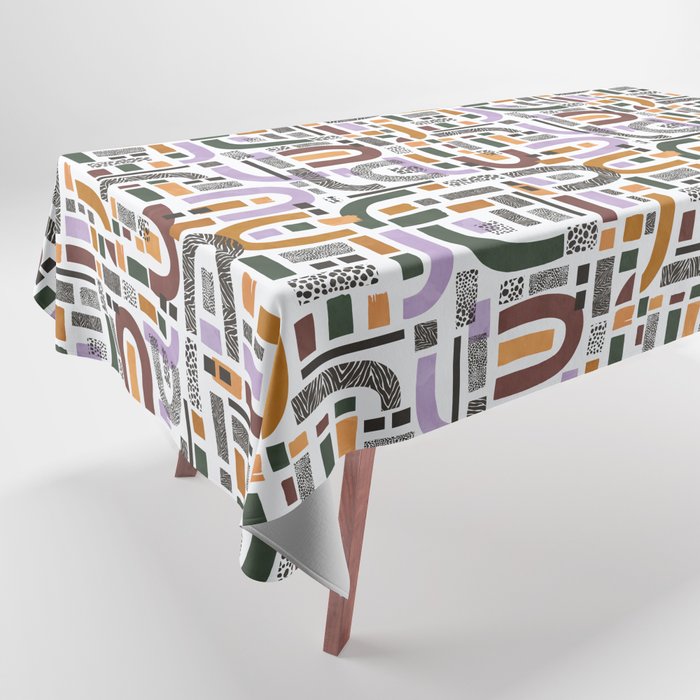 Shapes and animal print C Tablecloth Gallery Image 1