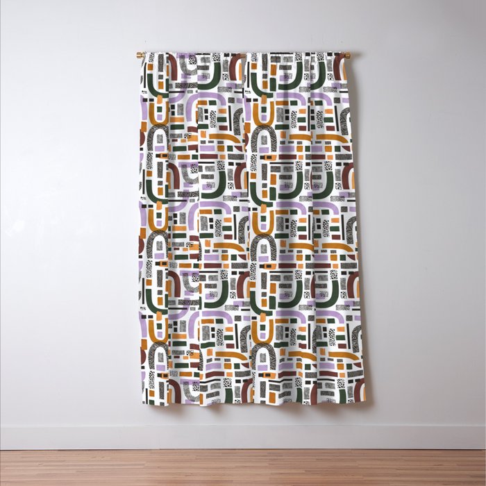 Shapes and animal print C Window Curtain Gallery Image 3