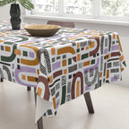 Shapes and animal print C Tablecloth Gallery Image 3