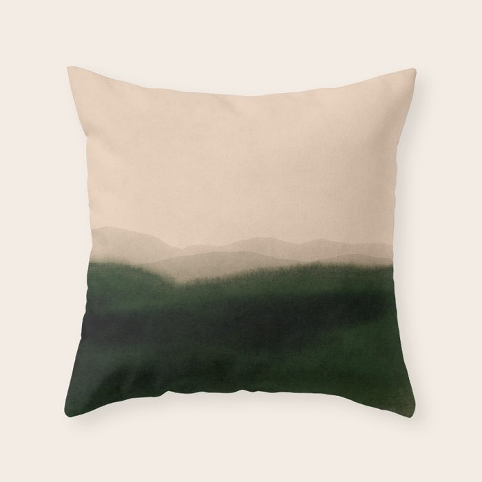 green hills Throw Pillow Gallery Image 1