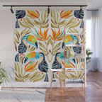 Tropical Toucans - Sepia Palette Wall Mural Gallery Image 1