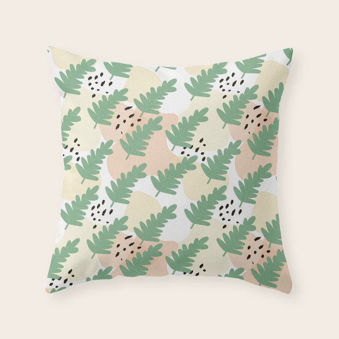 Fern Leaves Throw Pillow Gallery Image 1