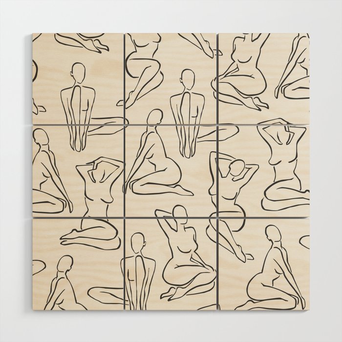 Shapes of the Ladies Pattern Wood Wall Art