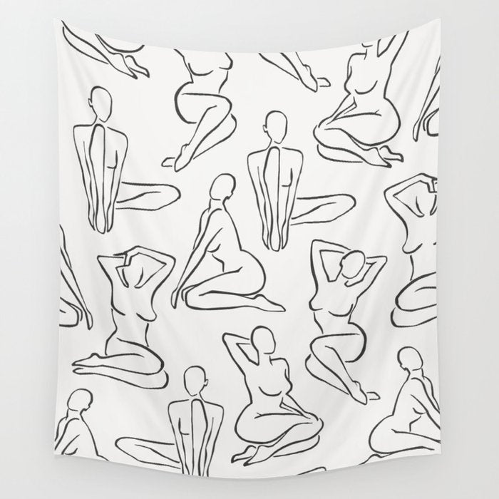 Shapes of the Ladies Pattern Wall Tapestry Gallery Image 4