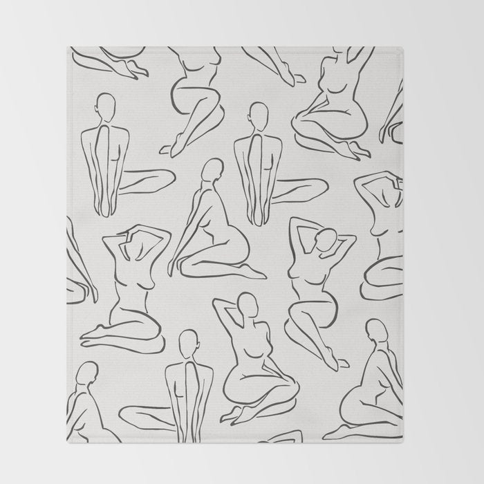Shapes of the Ladies Pattern Throw Blanket Gallery Image 2