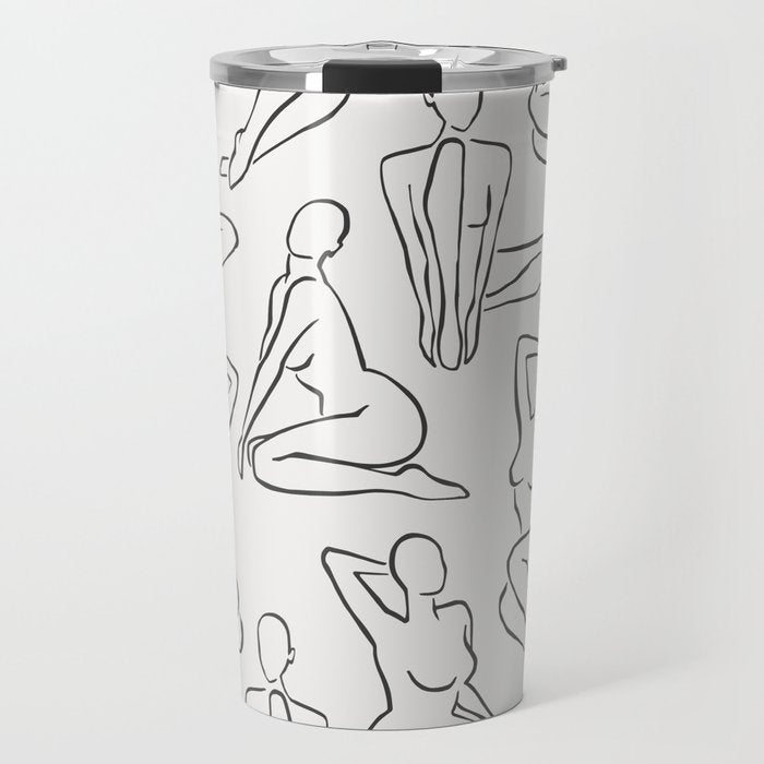 Shapes of the Ladies Pattern Travel Mug Gallery Image 1