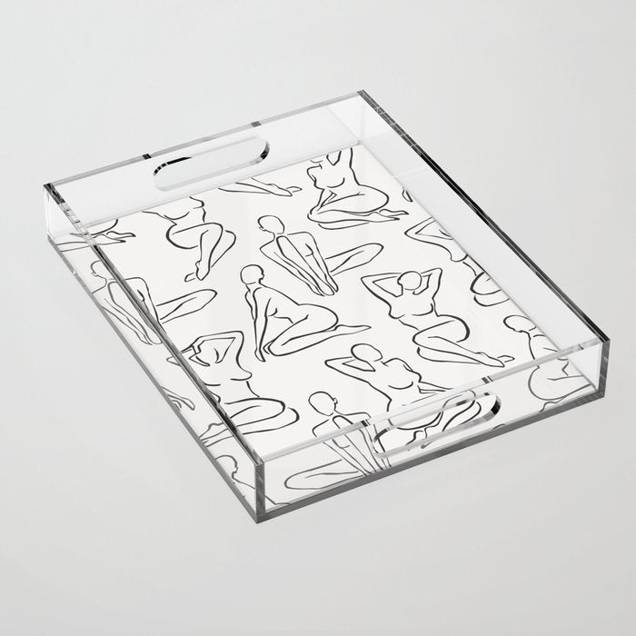 Shapes of the Ladies Pattern Acrylic Tray Gallery Image 1