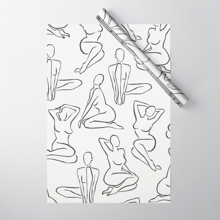 Shapes of the Ladies Pattern Wrapping Paper Gallery Image 1