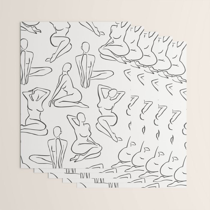 Shapes of the Ladies Pattern Wrapping Paper Gallery Image 3