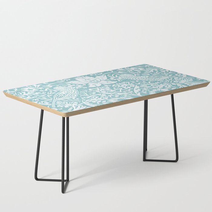 William Morris Strawberry Thief Aqua Teal Coffee Table Gallery Image 1