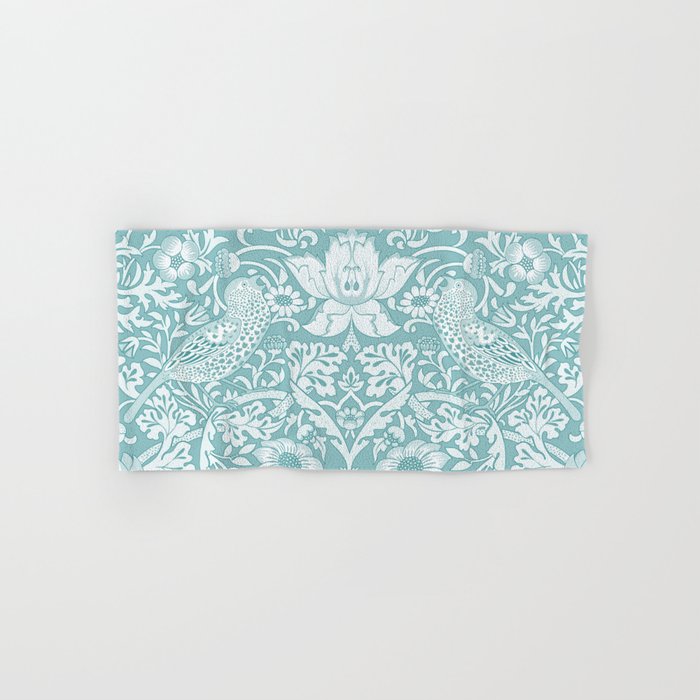 William Morris Strawberry Thief Aqua Teal Bath Towel Gallery Image 1