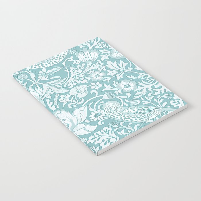 William Morris Strawberry Thief Aqua Teal Notebook Gallery Image 2