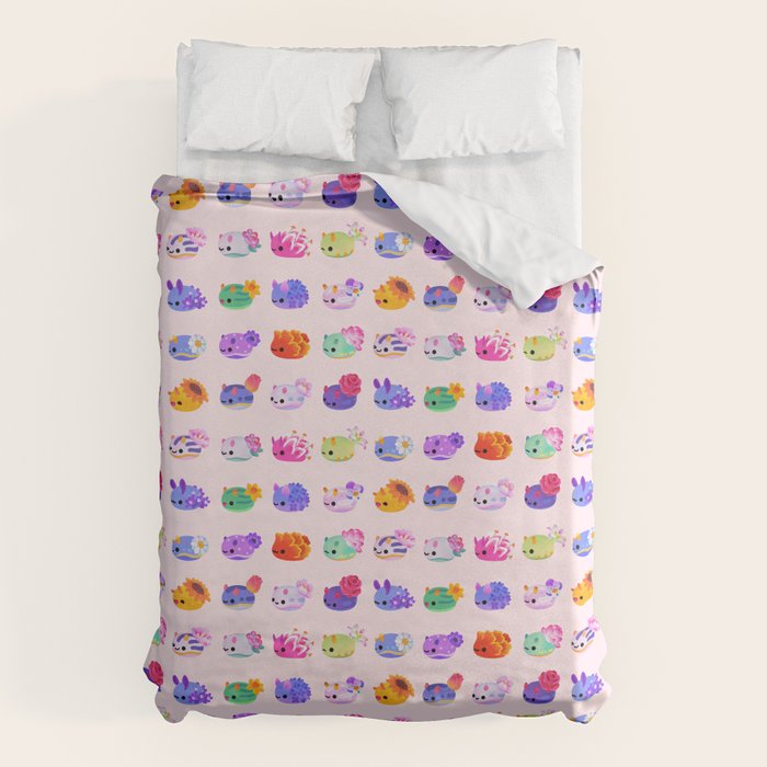 Flower sea slug - pastel Duvet Cover Gallery Image 1