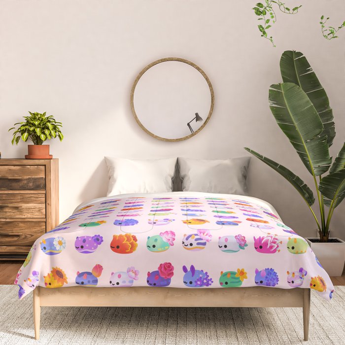 Flower sea slug - pastel Comforter Gallery Image 3