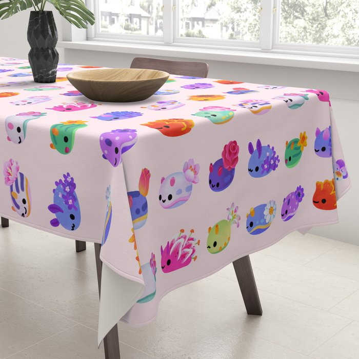 Flower sea slug - pastel Tablecloth Gallery Image 3