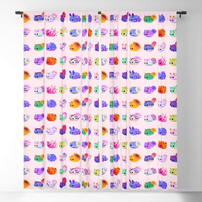 Flower sea slug - pastel Window Curtain Gallery Image 5