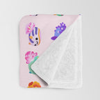 Flower sea slug - pastel Throw Blanket Gallery Image 3