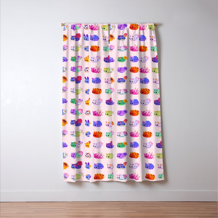 Flower sea slug - pastel Window Curtain Gallery Image 3