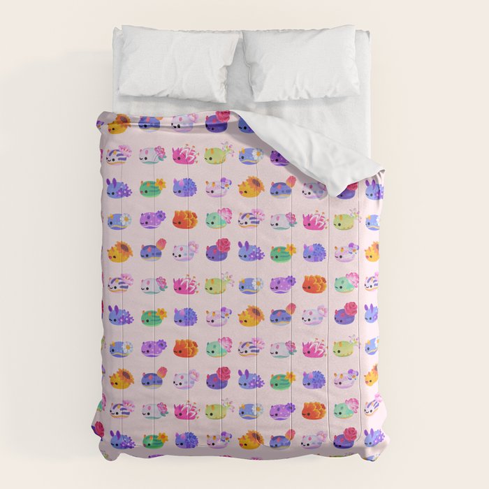 Flower sea slug - pastel Comforter Gallery Image 1