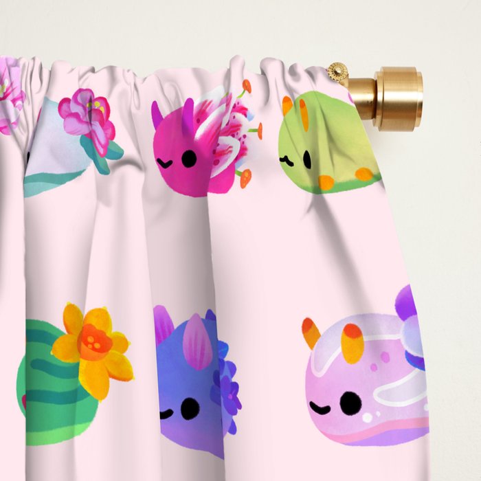 Flower sea slug - pastel Window Curtain Gallery Image 2