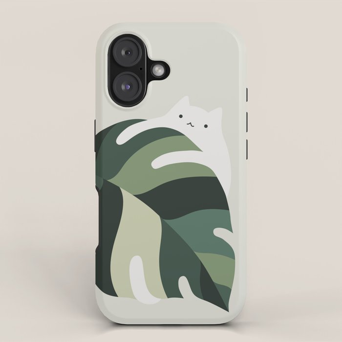 Cat and Plant 12B iPhone Case Gallery Image 1