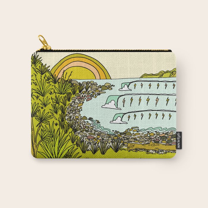 point breaks in paradise // retro surf art by surfy birdy Carry All Pouch Gallery Image 1